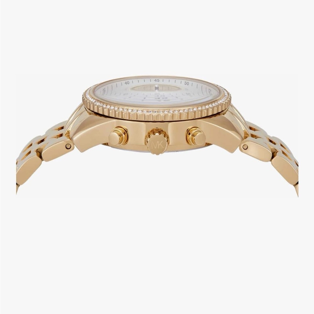 Michael Kors Bryant Chronograph Gold-Tone Stainless Steel/Crystal Women’s Watch - Picture 4 of 7